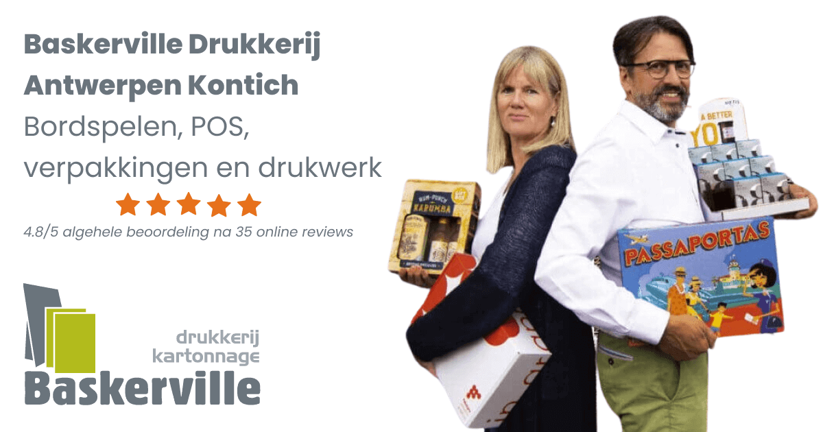 Baskerville Drukkerij Antwerpen Kontich - Bordspelen, POS, verpakkingen en drukwerk