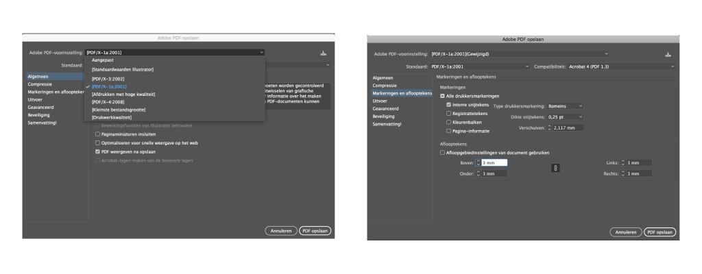 Adobe Illustrator opslaan als PDF voor de drukker